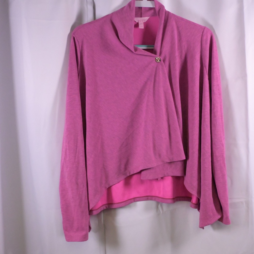 Lilly Pulitzer Pink Mesh Lined Wrap Cardigan Activewear Women's Small